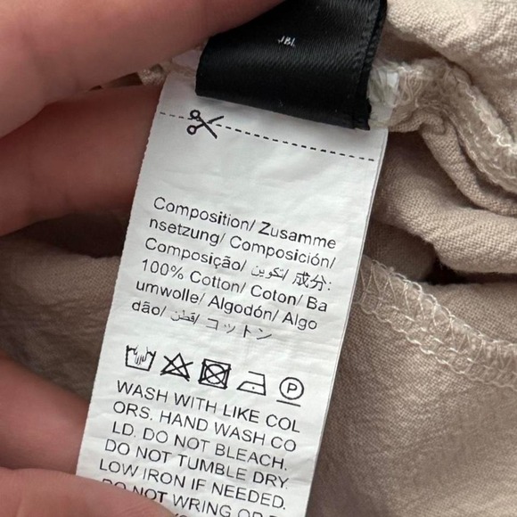 Dreimp Beige Wrap Mini Skirt - Women's Size 6 (M/38) 100% Cotton Asymmetrical - Picture 5 of 5